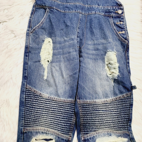 Man Boohooman Jumpsuit Overall Denim Jeans - Picture 4 of 7